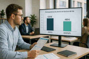 Comparativa de ahorro en factura eléctrica tras cambiar proveedor