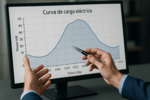 Curva de carga eléctrica en análisis profesional