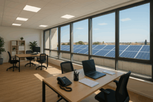 Oficina de pyme en Murcia con medidas de eficiencia energética.