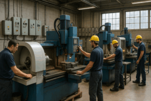 Taller de pyme en plena actividad energética
